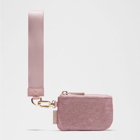 Lululemon Dual Pouch Wristlet Glitter Pink Champagne/Mink Berry/Gold NWT - Picture 3 of 9